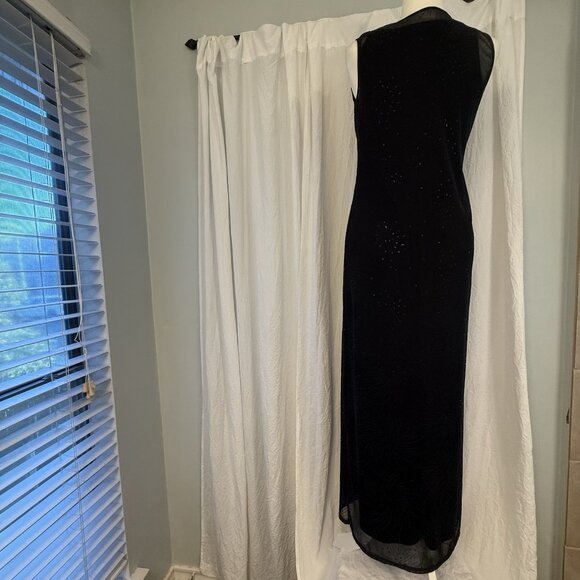 Womens Dark Mesh Overlay Starburst Pattern Maxi Dress Size 8 Whimsigoth Witchy - Picture 8 of 9